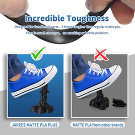 JAREES PLA Plus/Pro Matte Filament 1.75mm,Ultra High Toughness Matte PLA+ Roll 1kg Spool (2.2lbs),Black PLA 3D Printer Filament Fit Most FDM Printer (Black)