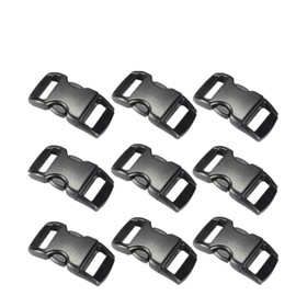 Kingsie 30pcs Black Plastic 10mm Side Release Buckles for Lanyard Insert Buckle Paracord Bracelet Dog Collar (Black)