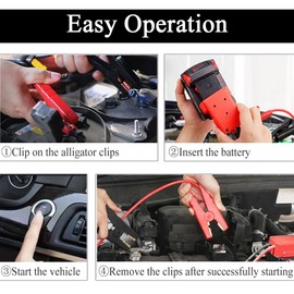 GRZWAYS Jumper Cable Clamps for Milwaukee M18 18V Battery Jumper Starterfor Mid-Size Cars Light Trucks Car, Automotive Booster Cables 6ft 8AWG Cable Power Tool Line, Silicone wire 392℉(200℃)