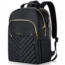 Backpack for Women, School Bookbag, Laptop Backpack with USB Charging Port, College Student Travel Work Large Backpacks, Waterproof Anti Theft Daypack, Gifts for Women, Turquoise Black