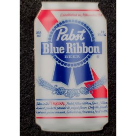 BEER STICKER “PABST BLUE RIBBON” 2“ X 3 1/2“ ORIGINAL VERY THICK & GLOSSY!