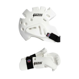 Proforce Lightning Martial Arts Protective Sparring Gear Bundle - Headgear/Gloves (White, Child Medium)