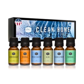 P&J Fragrance Oil Clean Home Set | Lemongrass, Fresh Cotton, Clean & Fresh, Aloe, Bamboo, Orange Candle Scents for Candle Making, Freshie Scent, Soap Making Supplies, Diffuser Oil Scents