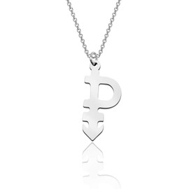 LBSBO Pansexual Symbol Necklace Stainless Steel Sign Charm Pendant Gift Pansexual Jewelry Gift for Men or Women, Metal