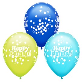 Qualatex 42813 Birthday Confetti Dots Assorted 11"/ 11-inch Round Latex Party Balloons (Pack of 25)