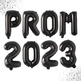 Prom 2023 Balloons Banner Black 16 Inch Prom Letter Mylar Balloons Prom 2023 Sign Decorations Class of 2023 Prom Letters Props for Graduation Party Retirement Congrats Grad Party Favors