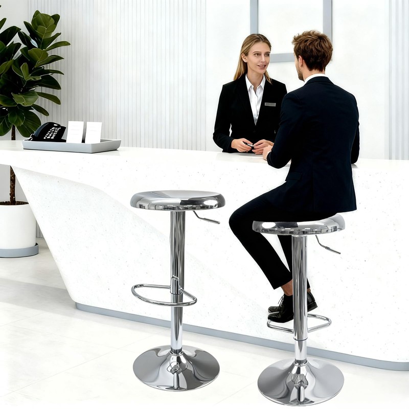 KBISHTIE Adjustable Bar Stools Set of 2, Backless Swivel Round