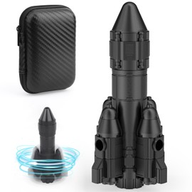 Rocket Fidget Spinner Toy for Kids, Metal Spaceship Toy Kinetic Desk Metal Toy, Space STEM Toy, Spinning Toy, Holiday Stocking Stuffer, Christmas Birthday Gift Goody Bag Filler for Boys Girls