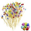 Cocktail Sticks Wooden Toothpicks 100pcs Hearts Fruit Food Picks Skewers