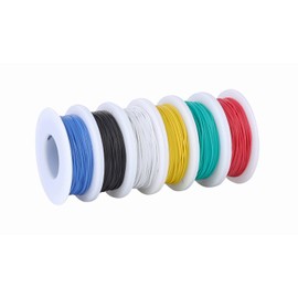 TUOFENG 30 awg Wire Solid Core Hookup Wires-6 Different Colored Jumper Wire 100ft or 30m Each, 30 Gauge Tinned Copper Wire PVC (OD: 0.60mm) Hook up Wire Kit