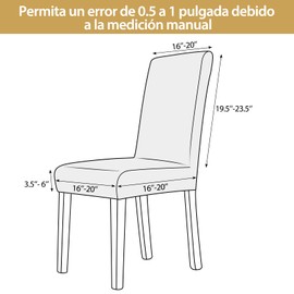 Fundas para sillas Pack de 4 fundas para sillas de comedor Removibles Y Lavables Fundas Decorativas de Sillas de Comedor Duradera Poliéster funda para sillas,para Comedor, Hotel, Comedor, Ceremonia