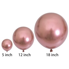 OTMVicor 5pcs Large Size Shiny Rose Gold Balloons,18inch Metallic Balloons for Birthday Wedding Party Decoration