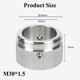 BIGP Radiator Thermostat Adapters RA/Rav/Ravl M30 x 1.5-304 Stainless Steel Rustproof Precision Snap-On Design Leak-Proof with Hex Key (Inner Diameter 22 mm) Pack of 4