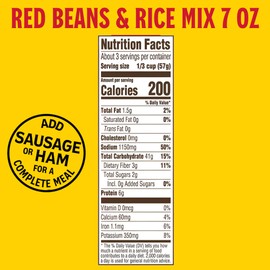 Louisiana Fish Fry Products Red Beans & Rice Mix, 7 Oz, Pack of 12