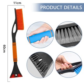 langyoujia Car Ice Scraper with Broom, 2-in-1 Car Ice Scraper with Broom, Removable De-Icer, Ice Scraper Car Window Scraper for Car, Truck and SUV (Orange Colour)