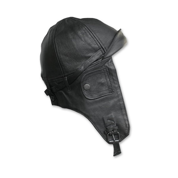 Mil-Tec Flight Leather Hood Black Size:GR.XL/61-62