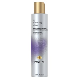 Pantene Stunning Silver Brightening Purple Shampoo for Dyed Gray and Silver Hair, Paraben Free, 285 mL