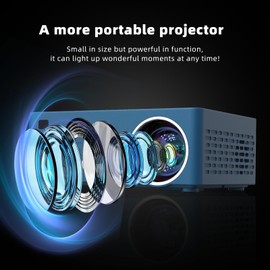 Smart support for 4K projectors,Comes with a mini stand ,Mini Projector with Stereo Speaker,1080P Full HD Portable Projector, Compatible with TV Stick Smartphone/ pc/USB (No Apps)