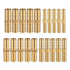 USHXVG 20PCS Brass Hose Fittings, 6/8/10/12mm Brass Connectors, Car Hose Fittings, Hose Connector Accessories, Suitable for Air Pipes, Water Pipes, Fuel Pipes