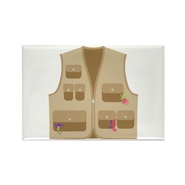 CafePress Fishing Tackle Vest Magnets Rectangle Magnet, 2"x3" Refrigerator Magnet (10 pack)