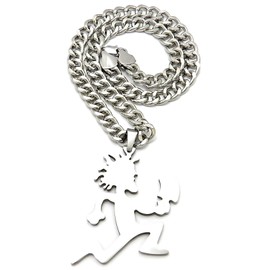 GWOOD Juggalo Pendant with Necklace (SILVER COLOR WITH 18 INCH CUBAN CHAIN 9mm)