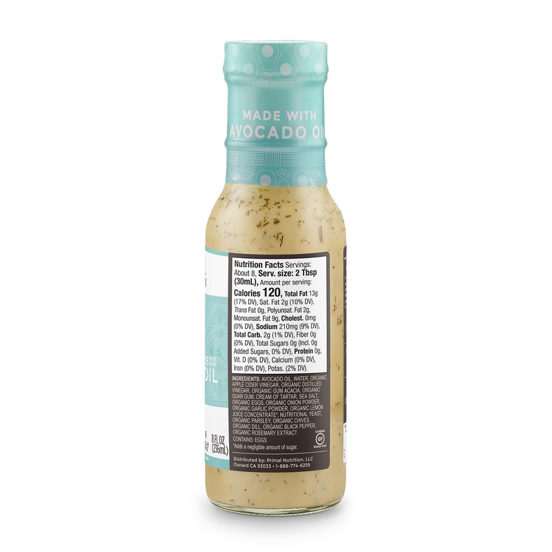 Primal Kitchen Ranch Dressing, Caesar Dressing, and Green Goddess Dressing