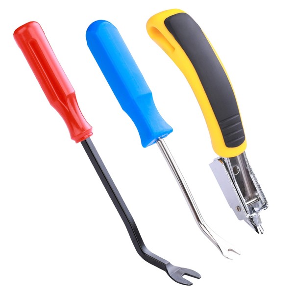 QXUJI 3PCS Upholstery and Construction Staple Remover with Tack Puller