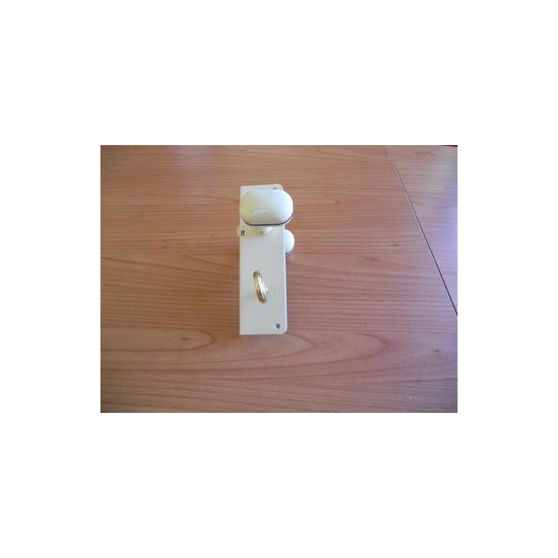 Folding Door Lock with Knob Aluminium White