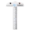 QUETTO 6-Inch Acrylic Clear T-Square Ruler-Transparent T Ruler for Crafting
