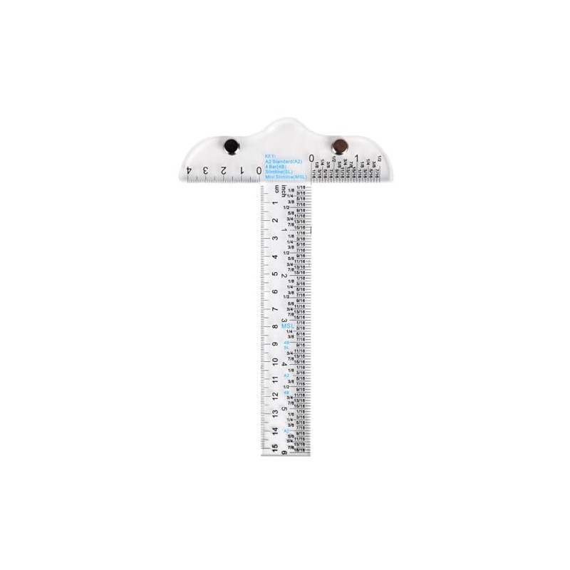 QUETTO 6-Inch Acrylic Clear T-Square Ruler-Transparent T Ruler for Crafting