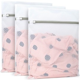 Muchfun 3Pcs Durable Diamond Mesh Laundry Bags for Delicates 12 x 16 Inches (3 Medium)