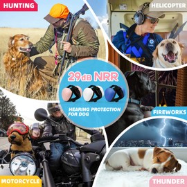 derYEP DHP05 Dog Earmuffs for Ear Protection 29dB NRR Earmuffs Noise Protection Soothing and Sleep (Large, Pink)