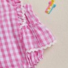 Baby Girl Summer Outfit Goose Embroidery Plaid Ruffled Trim Sleeveless