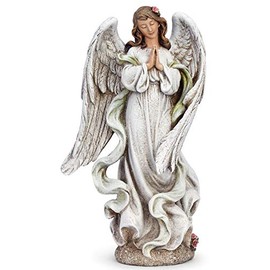Napco Imports Outdoor Garden Patio Memorial Statue Figurine 11.5 Inch Resin Praying Angel
