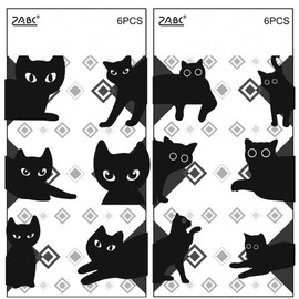ZEPIQOR Pack of 12 Magnetic Bookmarks, Black Cat Bookmarks for Women, Cute Cats Bookmarks for Cat Lovers, Gifts, Magnetic Book Pages Markers for Teachers, Book Lovers