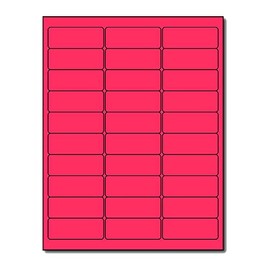 Fluorescent Address Labels - 1" x 2-5/8" - 30 Per Sheet - Bright Neon Color Mailing Stickers for High Visibility - Inkjet/Laser (Pink, 750 Labels)