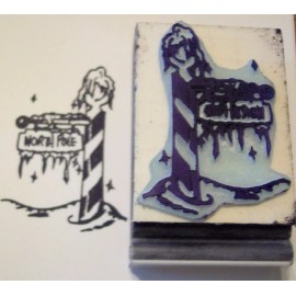 Amazing ArtsAmazing Arts Christmas North Pole Signpost rubber stamp by Amazing Arts