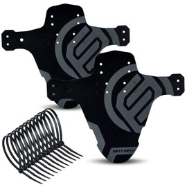 FIFTY-FIFTY 2-Pack Mountain Bike Fender, MTB Mudguard, Front and Rear Compatible Bicycle Mudguard, Fits 26", 27.5", 29", Plus Size and Fat Bike Wheel Sizes (Grey)