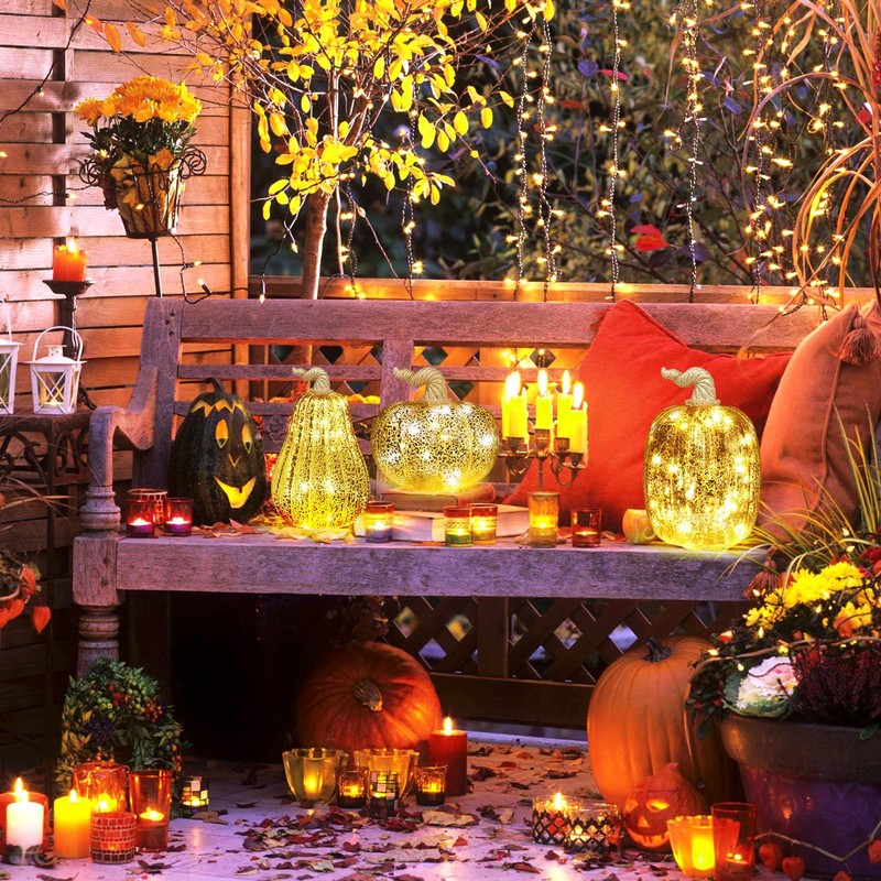 YiYa Glass Fake Pumpkins Autumn Decoration (Circular)