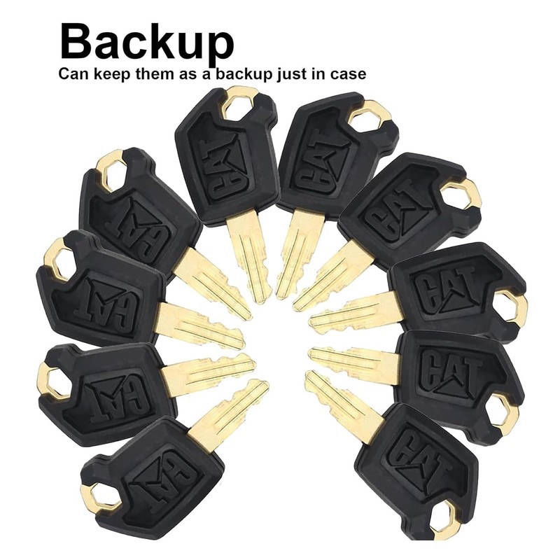 Yharnamite 10 Pcs Cat 5P8500 Equipment Key Set, Black Plastic