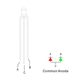 EDGELEC 100pcs 3mm Red & Green Lights Bi-Color LED Diodes Common Anode (White Lens) Diffused Round Lens +200pcs Resistors (for DC 6-12V) Included,Bulb Lamps Light Emitting Diode