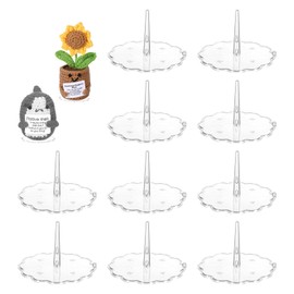 Yuunheg 10PCS Crochet Doll Stand Sets,Plastic Round Lace Base Crochet Plushies Stands,Figure Display Stand,Small Animal Dolls Display Stands,Room Decorative Showcase Holder