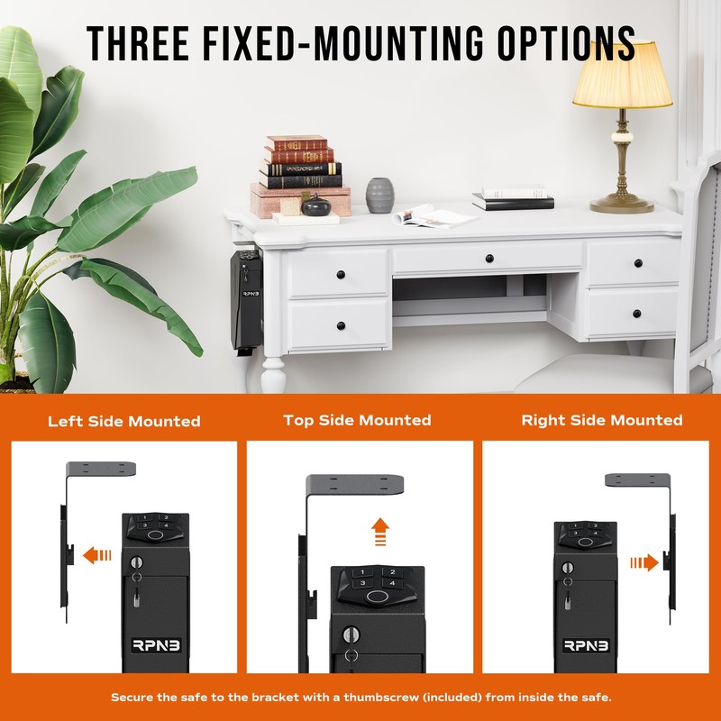 RPNB Mounted Gun Safe with Auto Open Lid Biometric Fingerprint