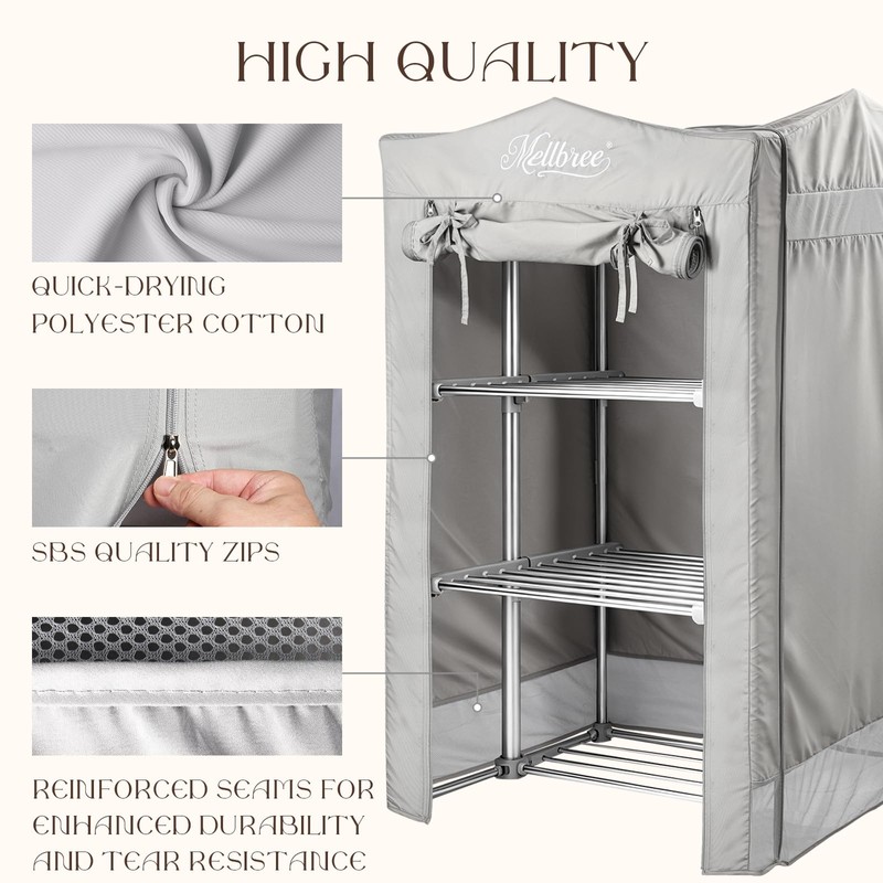 Mellbree Heated Airer Cover for DrySoon Deluxe 3-Tier Airer.
