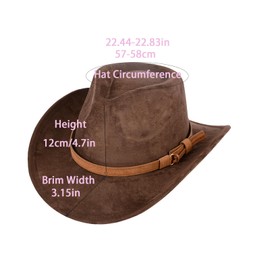Cowboy Hat for Men and Women, Flexible Wide Brim Cowboy Hat, Western Style Cowboy Accessories Bandana and Cowboy Hat Coffee