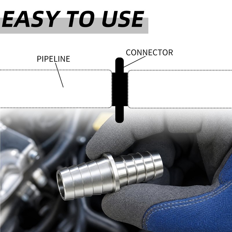 5/8" to 3/4" Radiator Hose Connector, Aluminum Hose Barb Splice