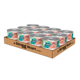 A Strong Heart Canned Wet Cat Food, Salmon Dinner Paté - 5.5 oz Cans (Pack of 24), Made in The USA with Real Salmon