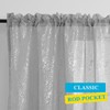 TERLYTEX Extra Long Silver Sheer Curtains 120 Inches Long, 2