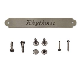 Tack Room Studio Saddle or Bridle Plate: 3/8" x 2.5" Solid Brass or Nickel (Nickel- Nails)