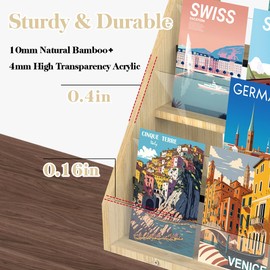 Derkerry 4 Tier Sticker Display Stand For Vendors - 16 Shelf Portable Wooden Small Card Display Rack - Retail Vendor Display Stand For Vendor Events Tradeshows